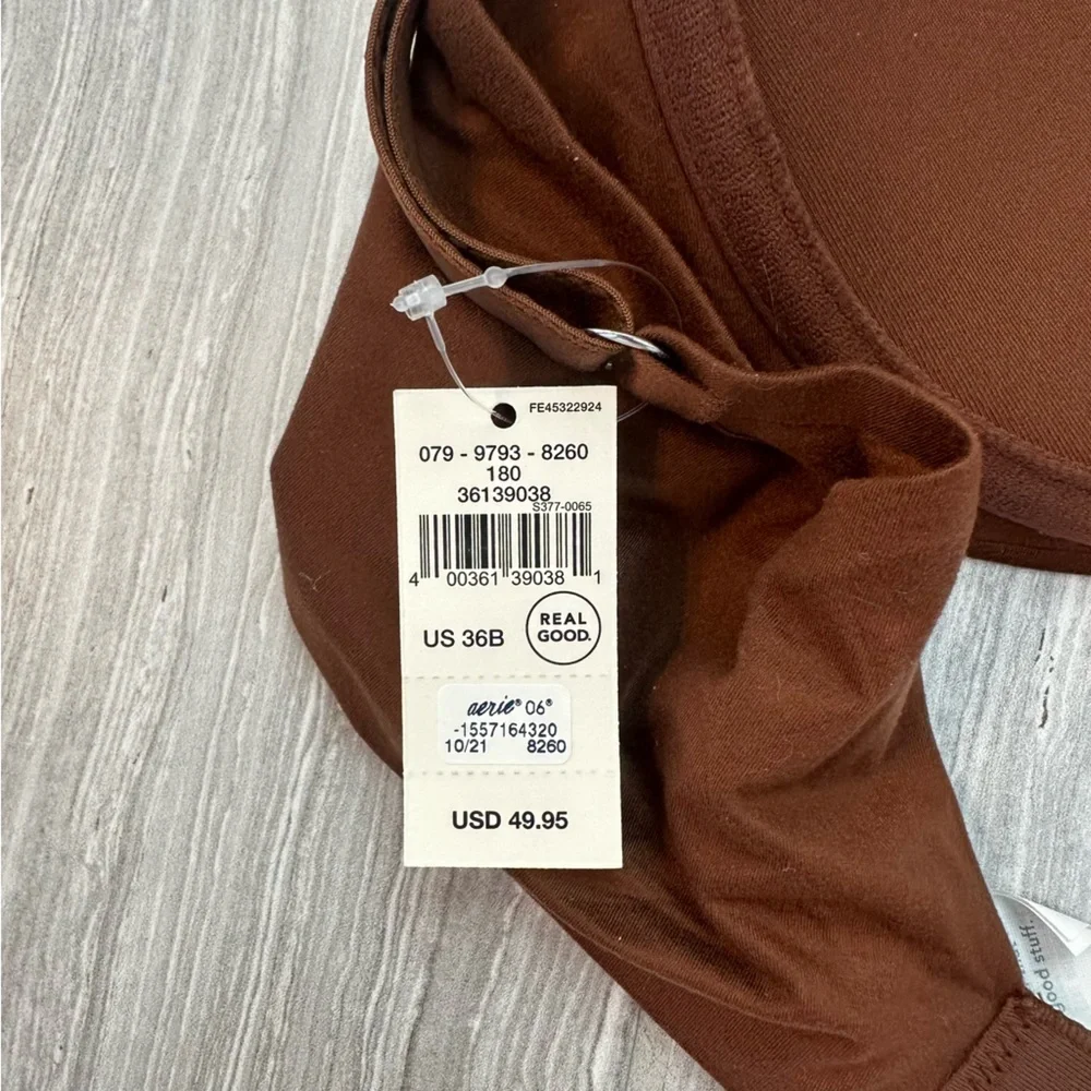 Aerie Real Sunnie Full Coverage Lightly Lined Bra Chocolate Brown 36B NWT - Picture 5 of 6